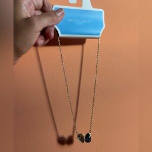 Draper James 2 pear shaped gemstones necklace